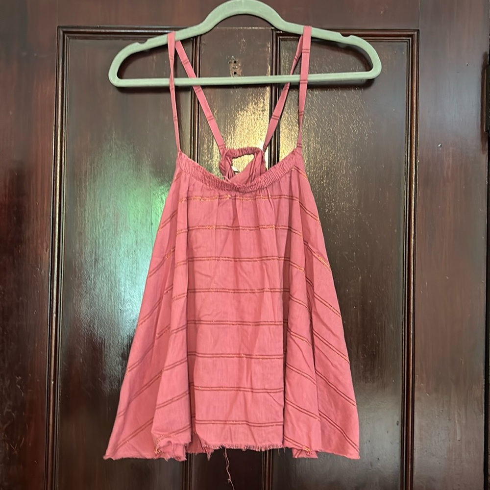 Free people pink open back top